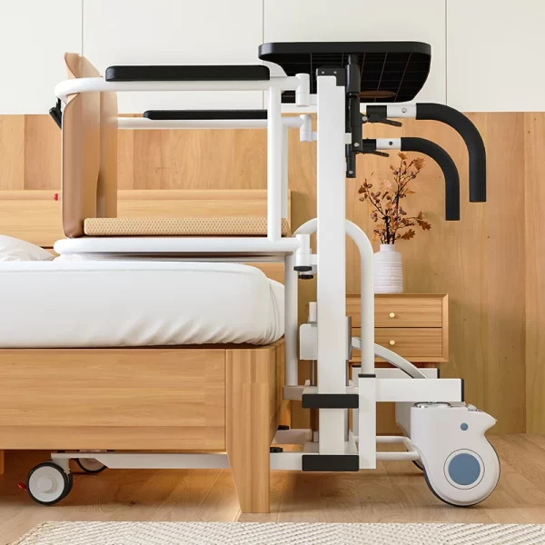 Hydraulic Patient Transfer Wheelchair with Commode - Image 3