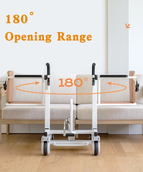 Hydraulic Patient Transfer Wheelchair with Commode - Image 5