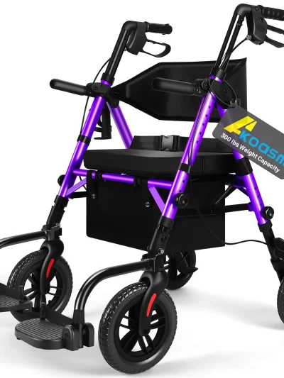 Lightweight 2 in 1 Rolling Walker Wheelchair Combo
