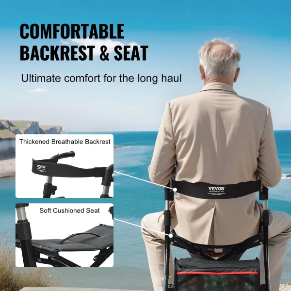 SucceBuy Folding Rollator Walker for Seniors - Image 5
