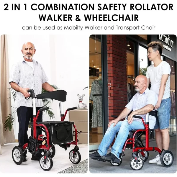 2 in 1 Rollator Walker for Seniors - Image 2