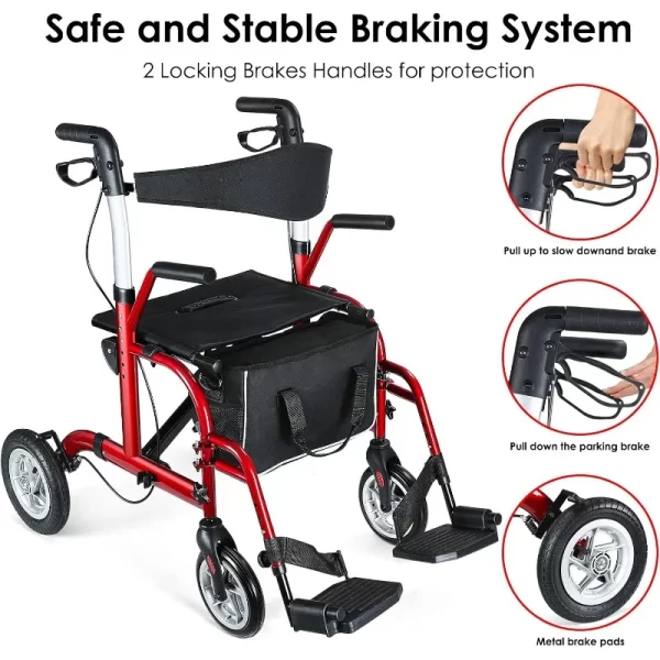 2 in 1 Rollator Walker for Seniors - Image 5