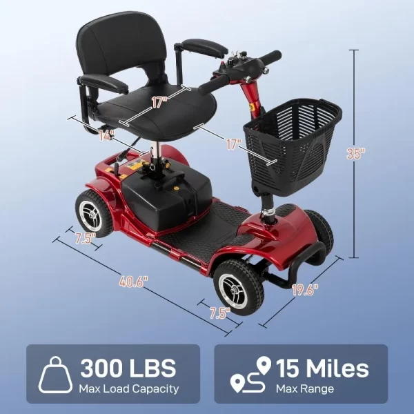 Scooter for Adults and Senior, Compact Heavy Duty Mobile Powered Wheelchair D - Image 2