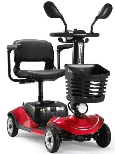 Foldable Electric Mobility Scooter with Light and Basket
