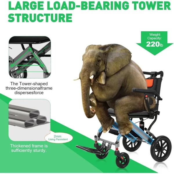 Foldable Transport Wheelchair - Image 4