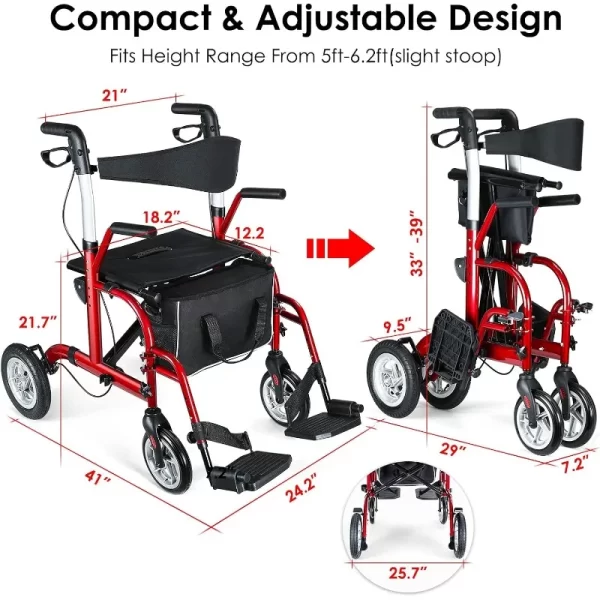 2 in 1 Rollator Walker for Seniors - Image 6