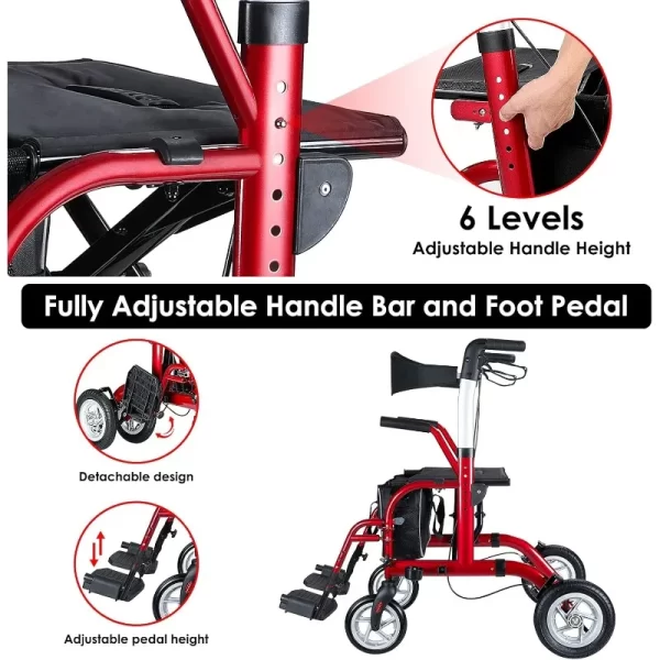 2 in 1 Rollator Walker for Seniors - Image 4