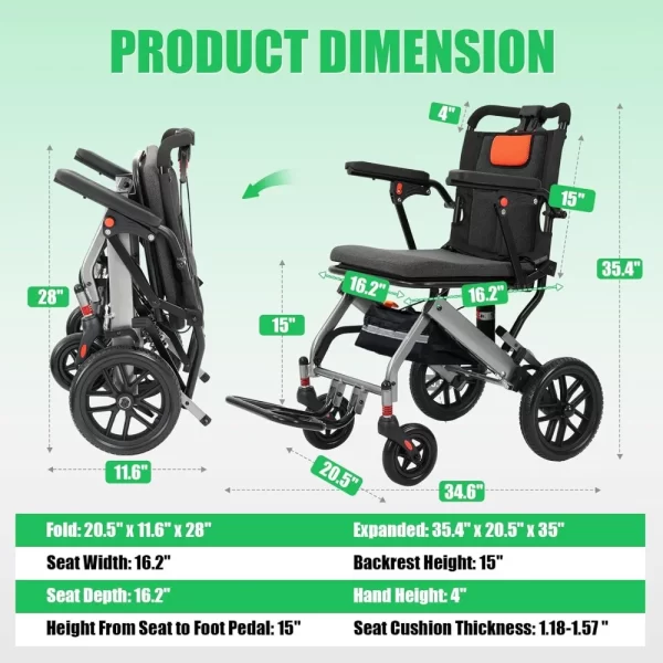 Foldable Transport Wheelchair - Image 2